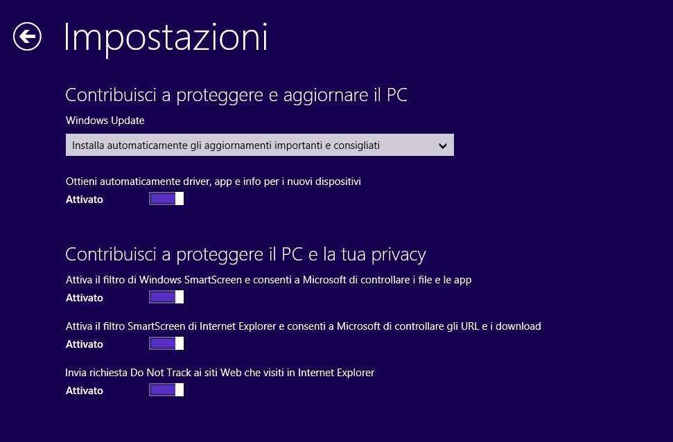 Privacy e windows 8