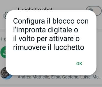 Attivare Impronta digitale