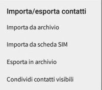 opzioni esporta nel dispositivo