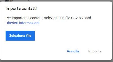 importa contatti